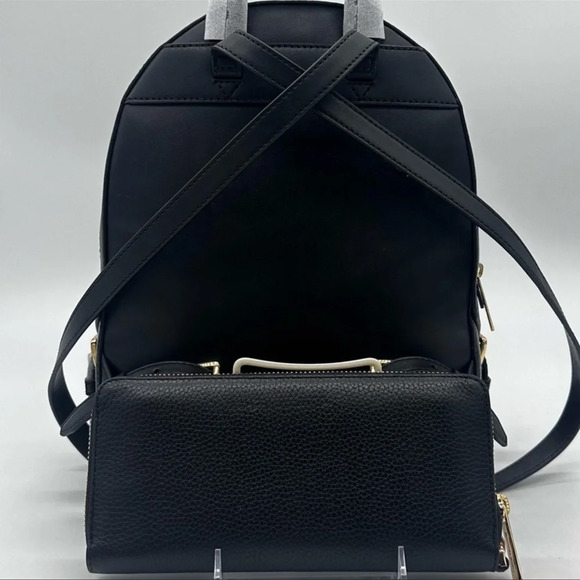 Michael Kors Medium Jaycee Backpack & Continental Wallet Wristlet Black - Picture 5 of 14
